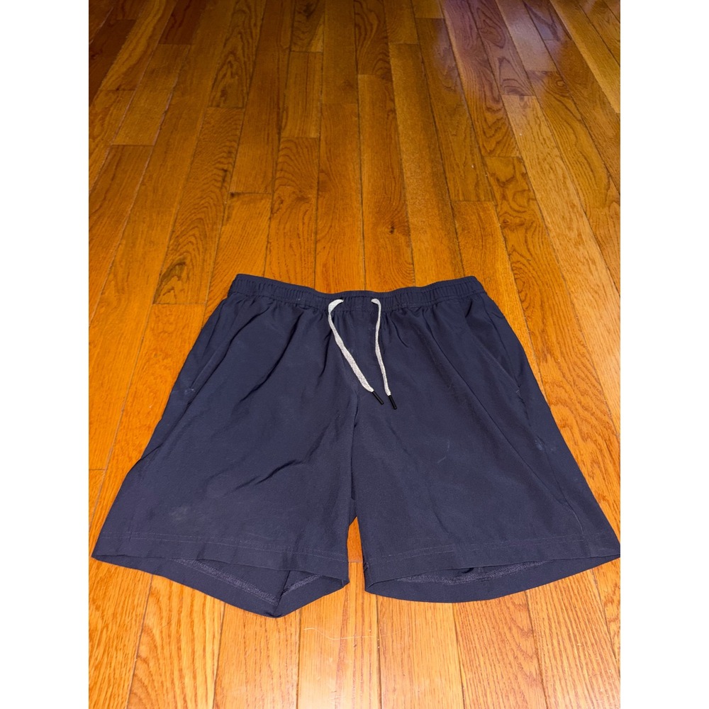 FLX Mens 2-in-1 Athletic Shorts Navy Blue Medium Lined Training Gym RN 73277